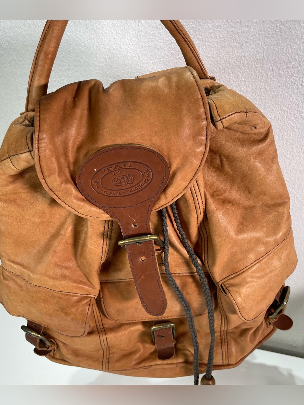 TAG Safari Travel Clothing Backpack Outdoor Tan Impala Skin Kilimanjaro Utility